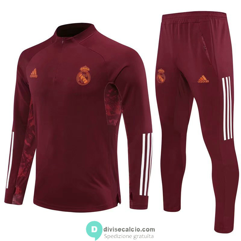 Real Madrid Formazione Felpa Red + Pantaloni 2020/2021