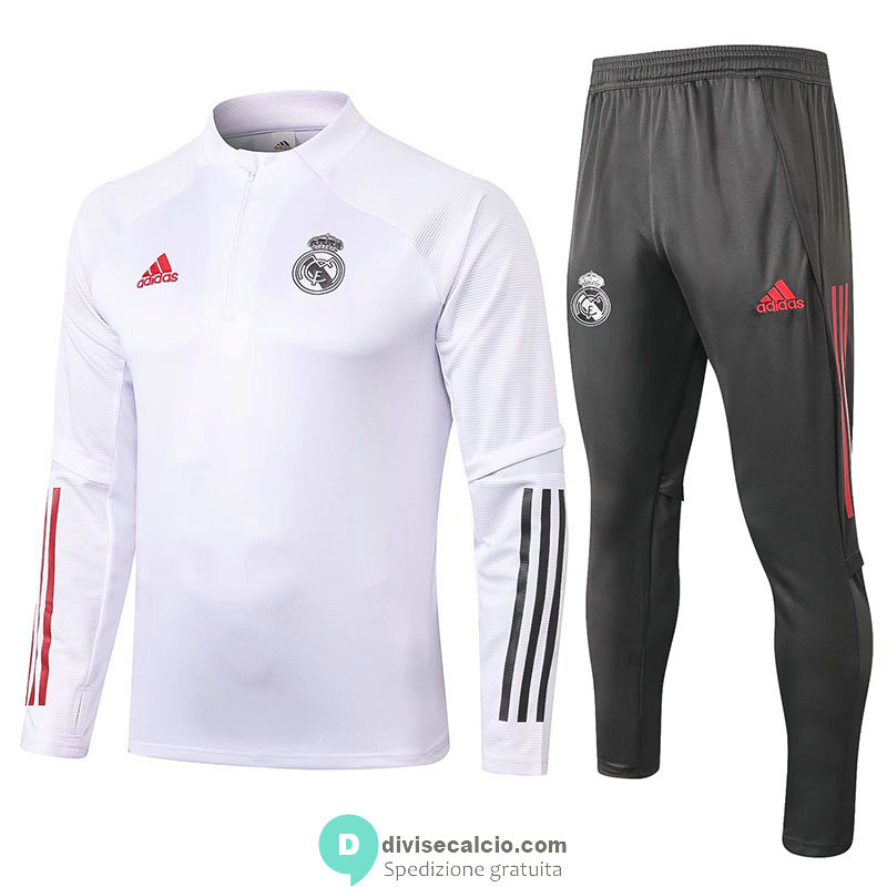Real Madrid Formazione Felpa White + Pantaloni 2020/2021