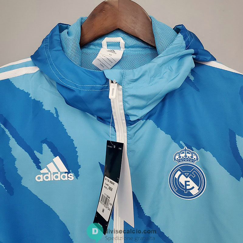 Real Madrid Giacca A Vento Blue Camouflage 2021/2022