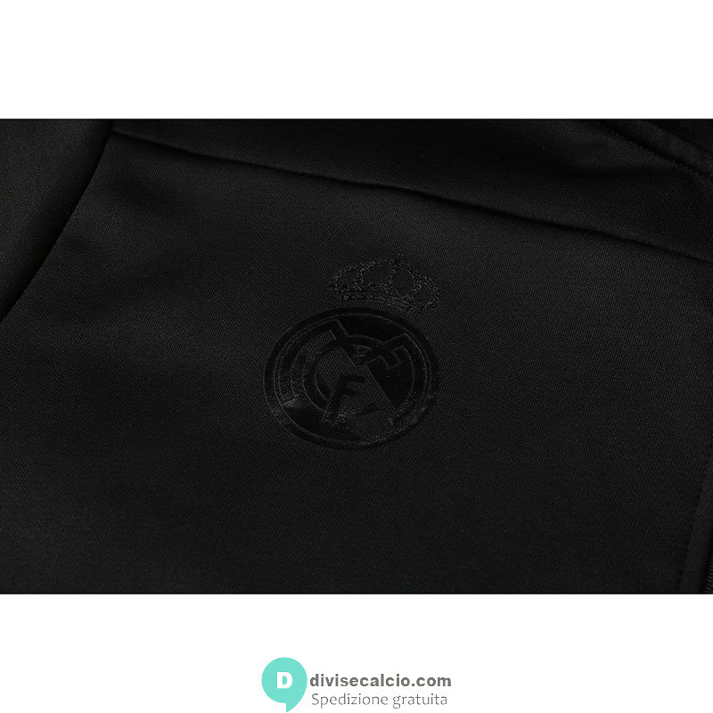 Real Madrid Giacca Cappuccio Black + Pantaloni Black 2021/2022