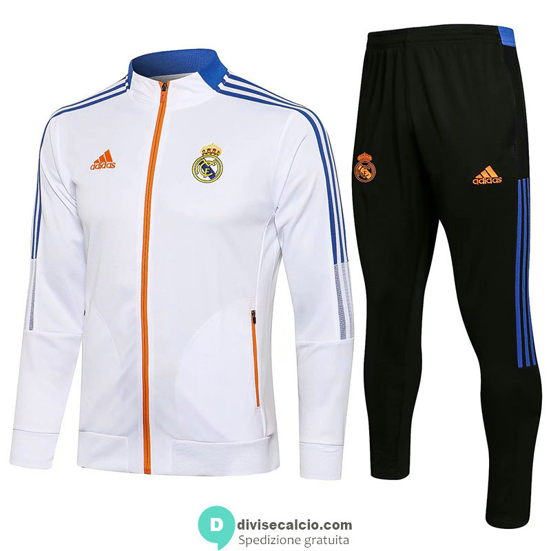 Real Madrid Giacca White II + Pantaloni Black II 2021/2022