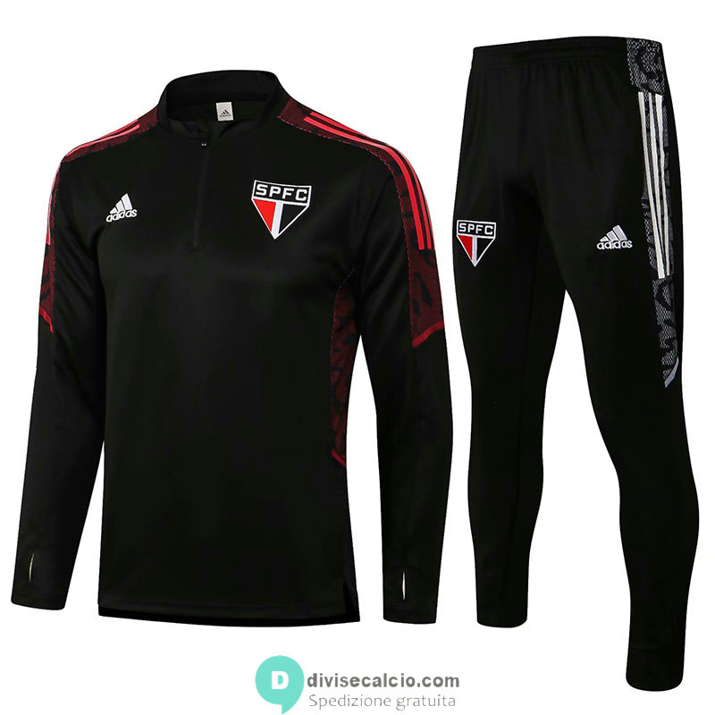 Sao Paulo FC Formazione Felpa Black + Pantaloni Black 2021/2022