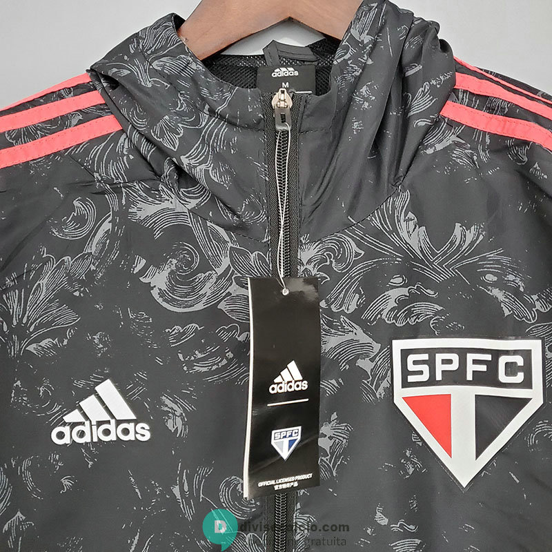 Sao Paulo FC Giacca A Vento Black Pattern 2021/2022