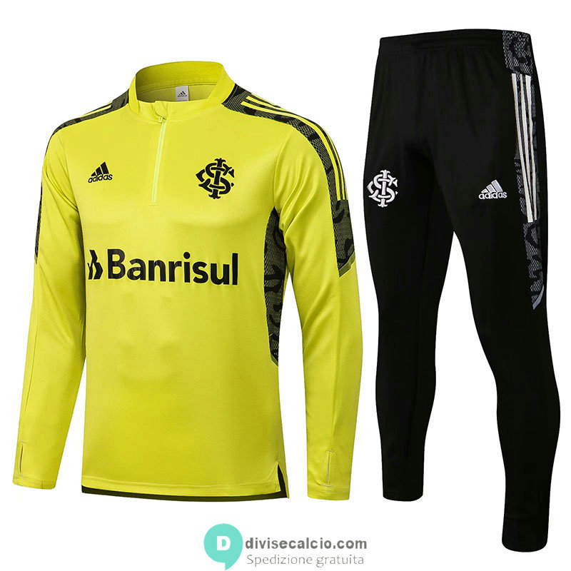 Sport Club Internacional Formazione Felpa Yellow + Pantaloni Black 2021/2022