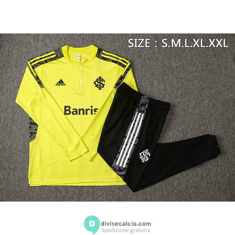 Sport Club Internacional Formazione Felpa Yellow + Pantaloni Black 2021/2022