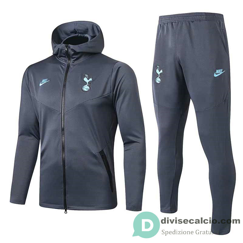 Tottenham Hotspur Giacca Cappuccio Grey + Pantaloni 2019/2020